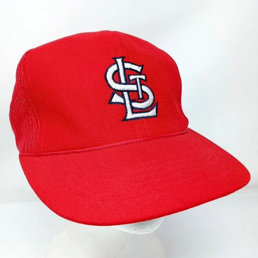 Vintage St. Louis Cardinals MLB Baseball Red Mesh Trucker Rope Hat Cap Snapback